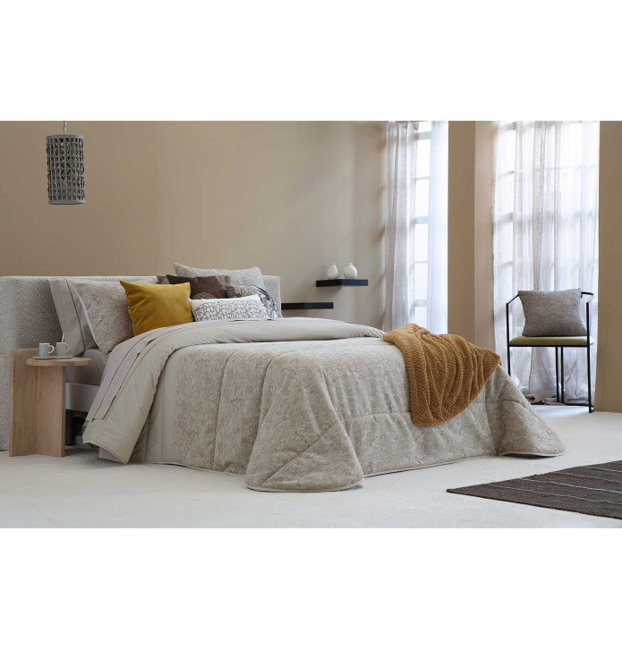 Couvre-lit matelassé Bel beige Antilo - Blancollection
