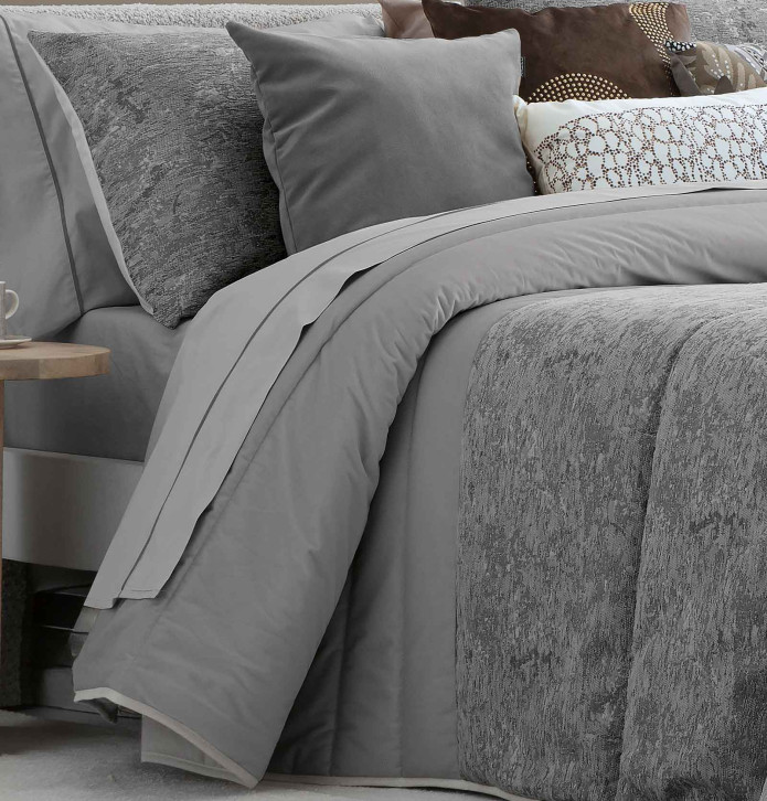 Couvre-lit matelassé Bel gris Antilo - Blancollection
