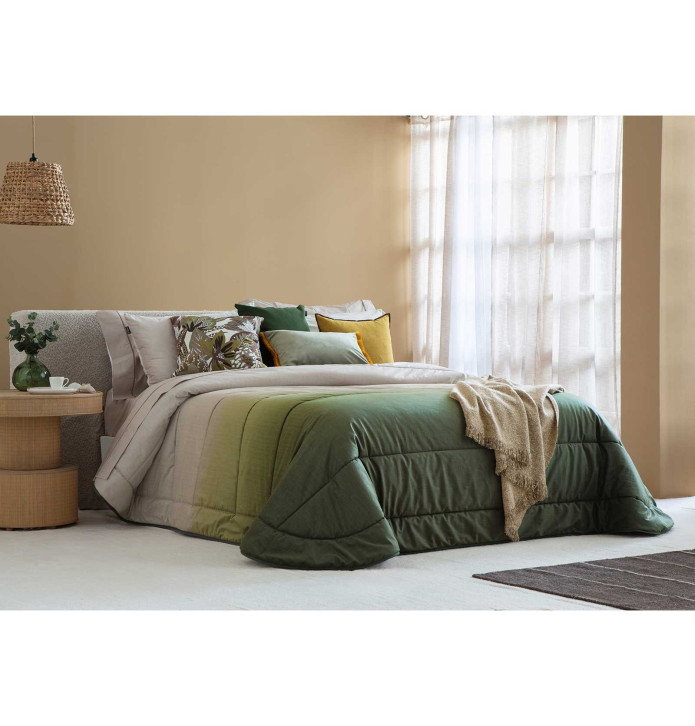 Couvre-lit matelassé Eros vert Antilo - Blancollection