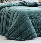 Couvre-lit velours matelassé Nui bleu Antilo - Blancollection