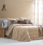 Couvre-lit velours matelassé Nui beige Antilo