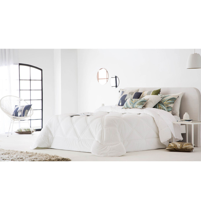 Couvre-lit velours matelassé Dino blanc Antilo - Blancollection