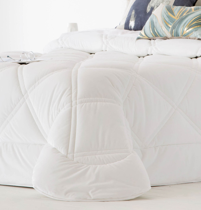 Couvre-lit velours matelassé Dino blanc Antilo - Blancollection