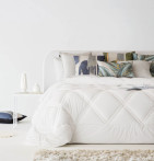 Couvre-lit velours matelassé Dino blanc Antilo - Blancollection