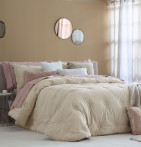 Couvre-lit velours matelassé Odin beige clair Antilo