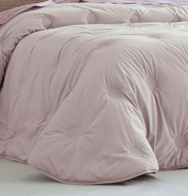 Couvre-lit velours matelassé Odin rose pâle Antilo