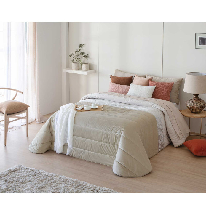 Couvre-lit matelassé Arlet sable/beige clair Antilo - Blancollection