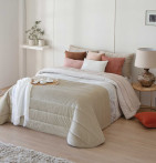 Couvre lit matelassé Arlet sable/beige  clair Antilo