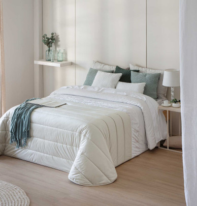 Couvre-lit matelassé Arlet beige clair/blanc Antilo