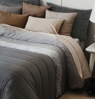 Couvre lit matelassé Arlet anthracite/gris Antilo