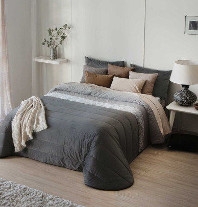 Couvre lit matelassé Arlet anthracite/gris Antilo