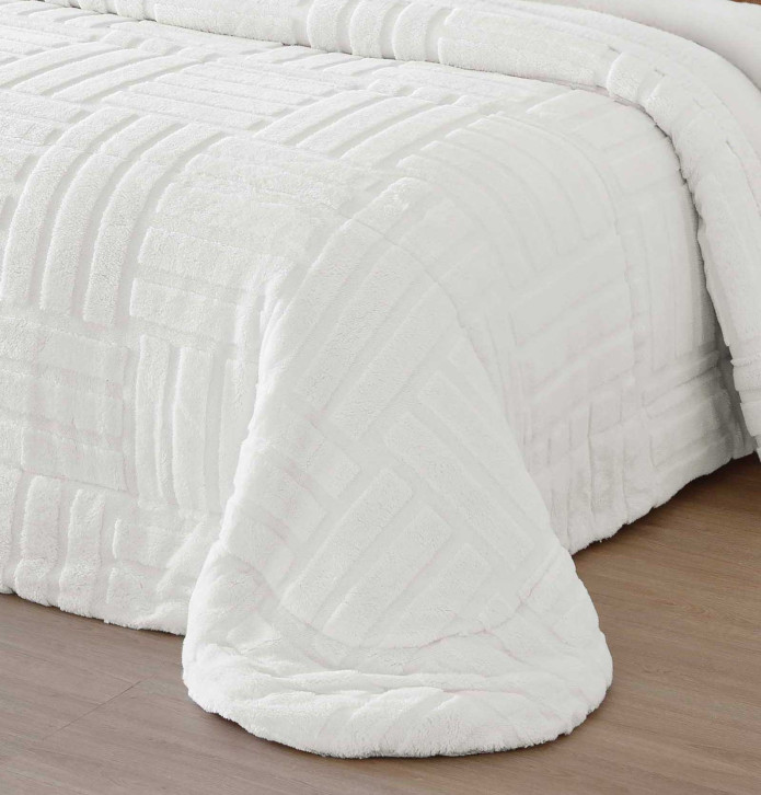 Couvre-lit matelassé Adrien blanc Antilo - Blancollection