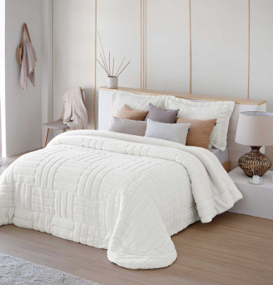 Couvre lit matelassé Adrien blanc Antilo