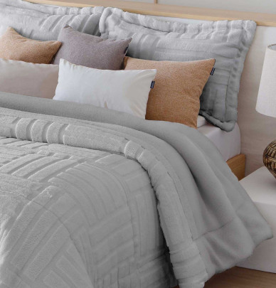 Couvre lit matelassé Adrien gris Antilo