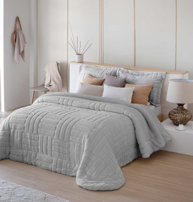 Couvre lit matelassé Adrien gris Antilo