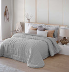 Couvre lit matelassé Adrien gris Antilo