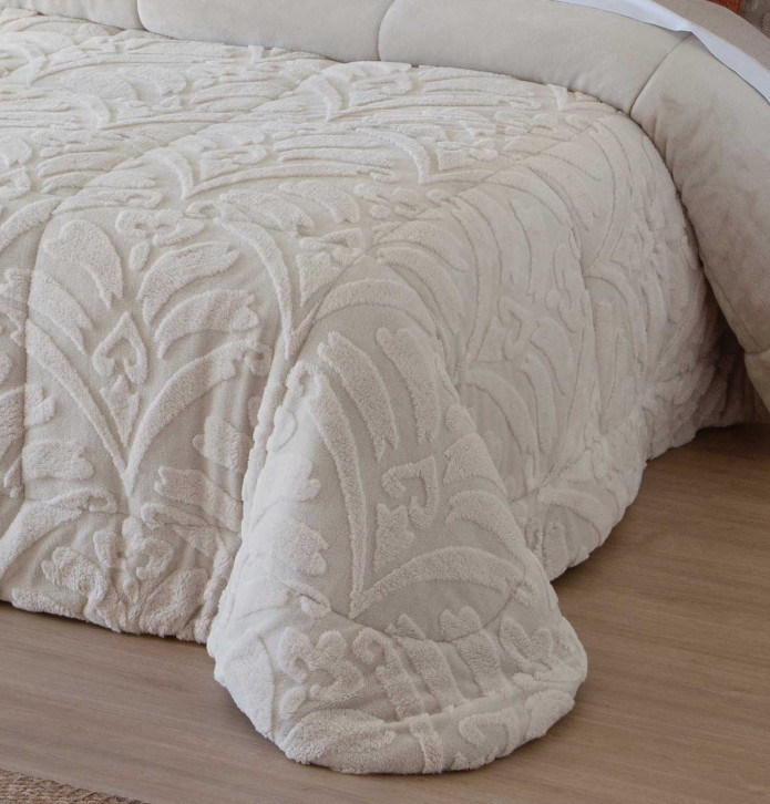 Couvre-lit matelassé Elai beige Antilo - Blancollection