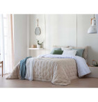 Couvre-lit matelassé Libet beige Antilo - Blancollection