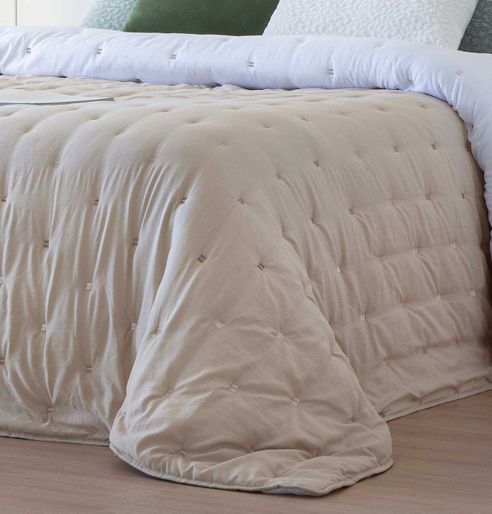 Couvre-lit matelassé Libet beige Antilo - Blancollection
