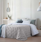 Couvre lit matelassé réversible Libet gris Antilo