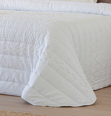 Couvre lit matelassé Sophie blanc Antilo