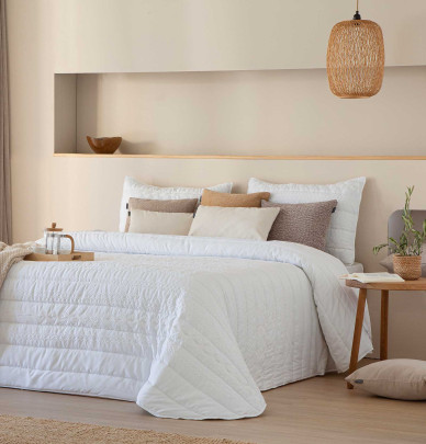 Couvre lit matelassé Sophie blanc Antilo