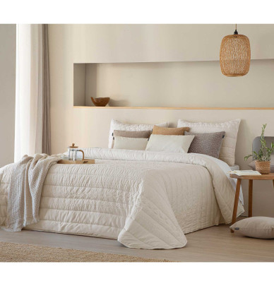 Couvre lit matelassé Sophie beige Antilo