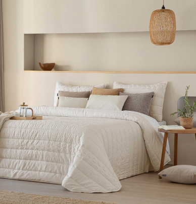 Couvre lit matelassé Sophie beige Antilo
