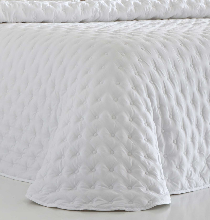 Couvre-lit matelassé Anisa blanc Antilo - Blancollection