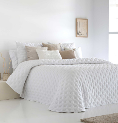 Couvre lit matelassé Anisa blanc Antilo