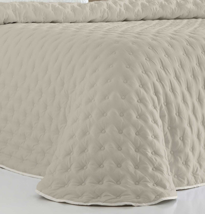 Couvre-lit matelassé réversible Anisa beige Antilo - Blancollection