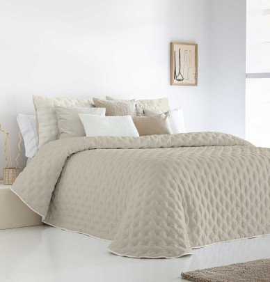 Couvre lit matelassé réversible Anisa beige Antilo