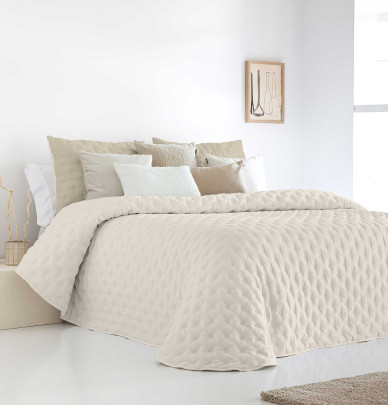 Couvre lit matelassé réversible Anisa beige Antilo