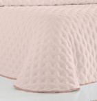 Couvre-lit matelassé réversible Anisa rose Antilo - Blancollection