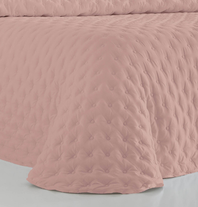Couvre-lit matelassé réversible Anisa rose Antilo - Blancollection