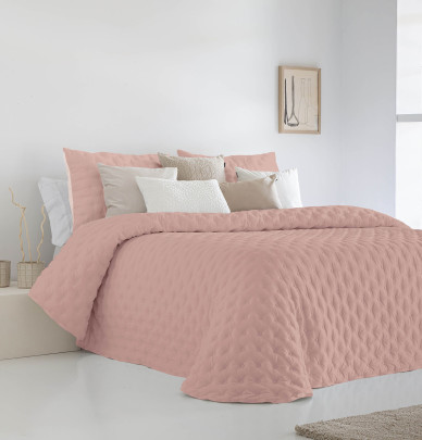 Couvre lit matelassé réversible Anisa rose Antilo