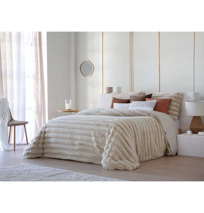Couvre-lit matelassé Cédric beige Antilo - Blancollection