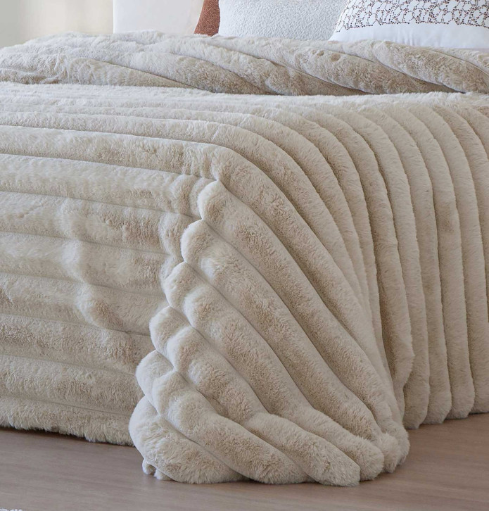 Couvre-lit matelassé Cédric beige Antilo - Blancollection