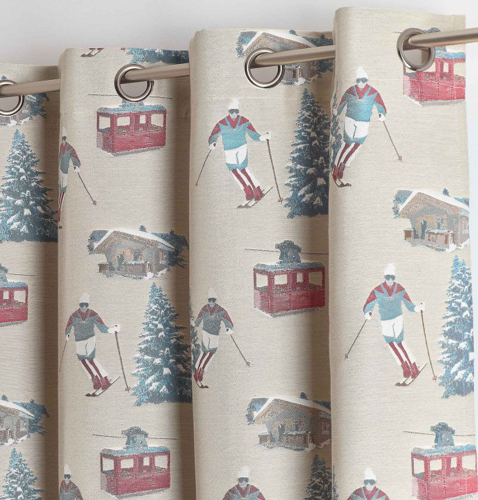 Rideau jacquard Altitude Qabane - Blancollection