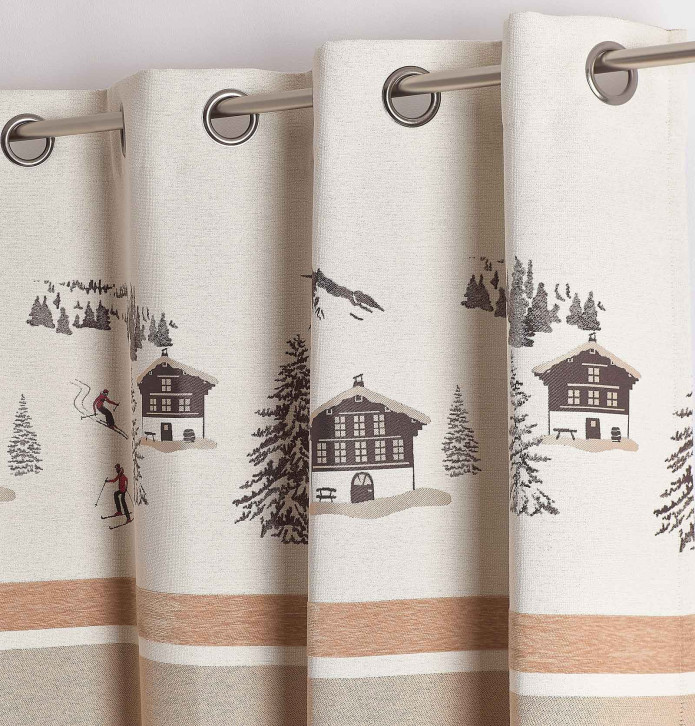 Rideau jacquard Chamonix Qabane - Blancollection