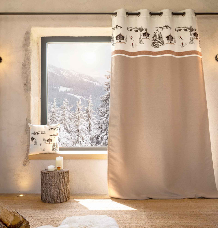 Rideau jacquard Chamonix Qabane - Blancollection