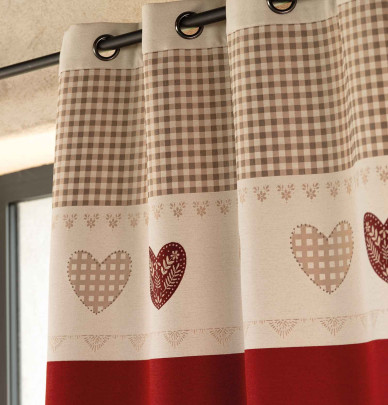 Rideau jacquard Ecrin rouge Qabane