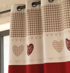 Rideau jacquard Ecrin rouge Qabane - Blancollection