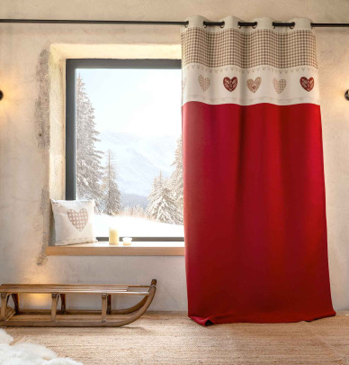 Rideau jacquard Ecrin rouge Qabane