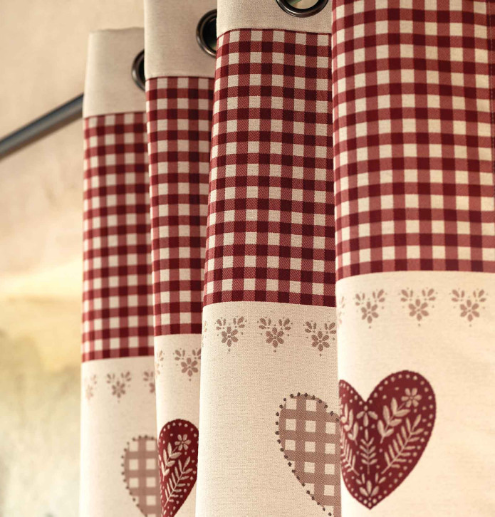 Rideau jacquard Ecrin taupe Qabane - Blancollection