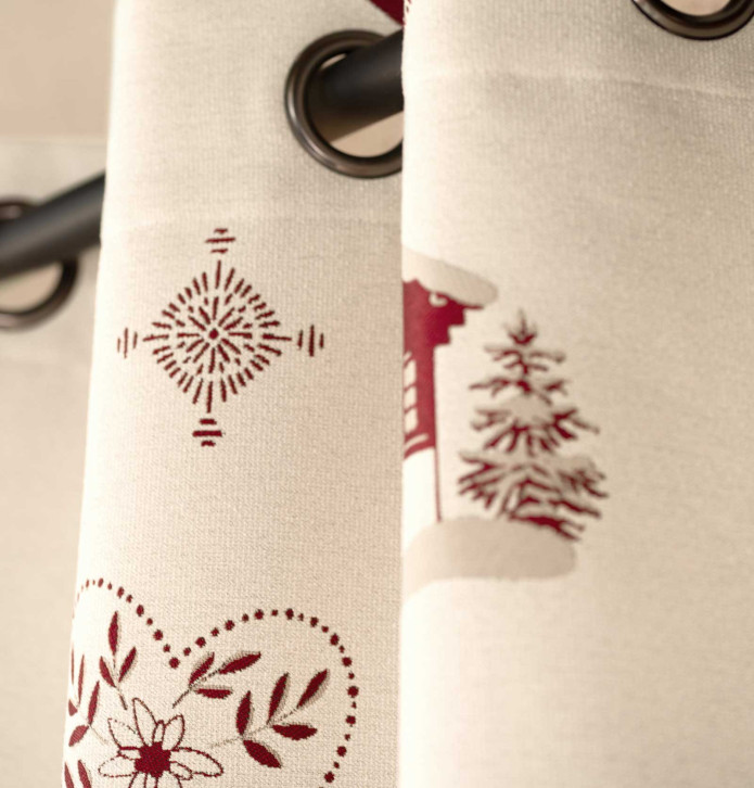 Rideau jacquard Alpage Qabane - Blancollection