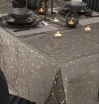 Nappe organza Comète or/argent Calitex