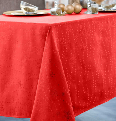 Nappe damassée Damazan rouge/or Calitex