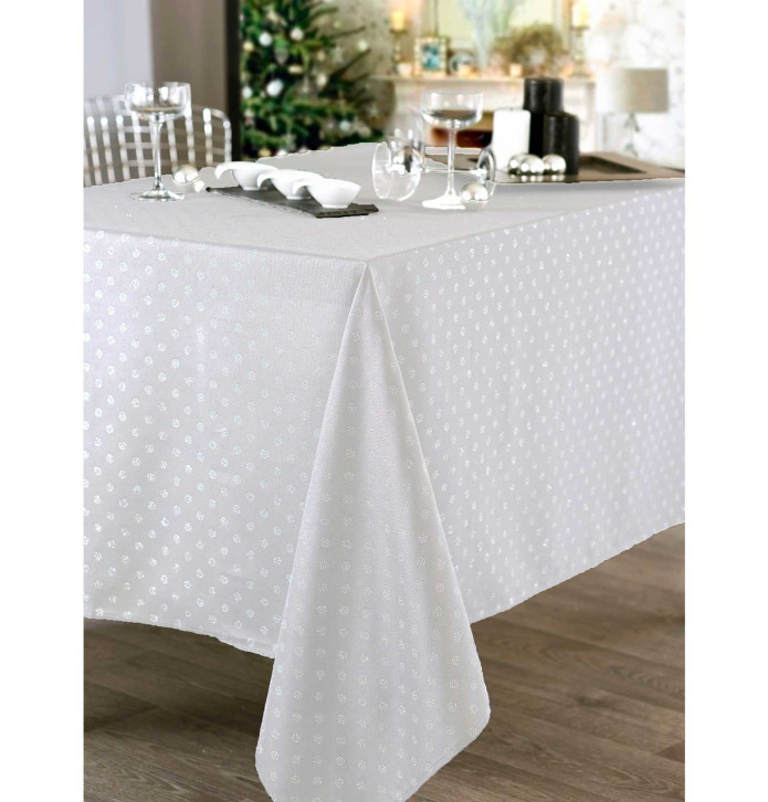Nappe polyester Bouloc blanc Calitex - Blancollection