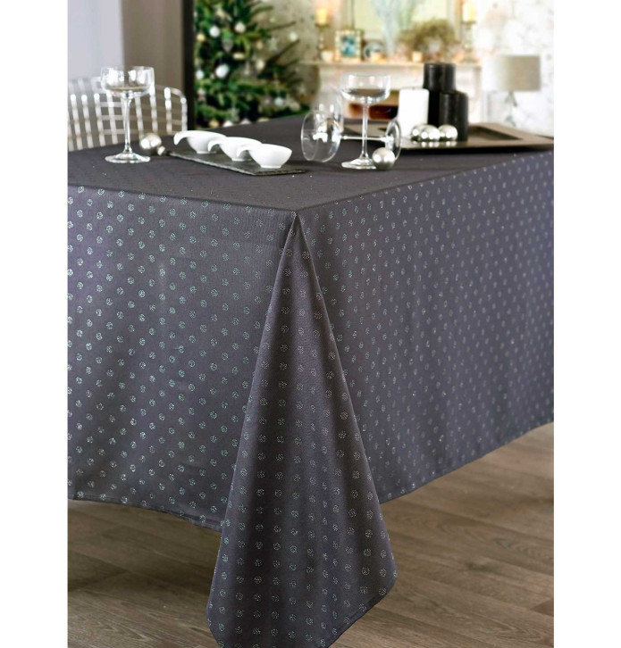 Nappe polyester Bouloc anthracite Calitex - Blancollection